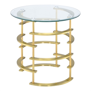 furniture of america intra glass top end table