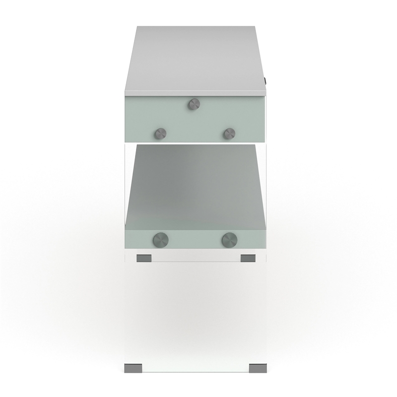 Furniture of America Juka Contemporary Wood Storage Console Table in White