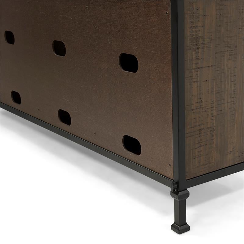 Furniture of America Ronda Industrial Wood 60-Inch TV Stand in Weathered Oak