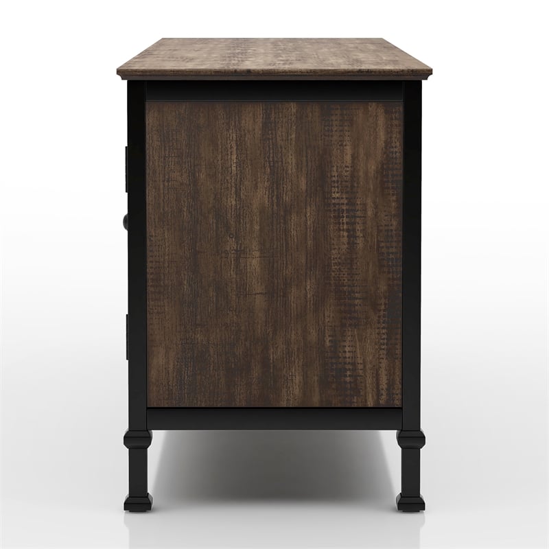 Furniture of America Ronda Industrial Wood 60-Inch TV Stand in Weathered Oak