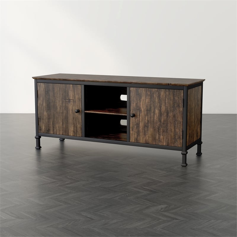 Furniture of America Ronda Industrial Wood 60-Inch TV Stand in Weathered Oak