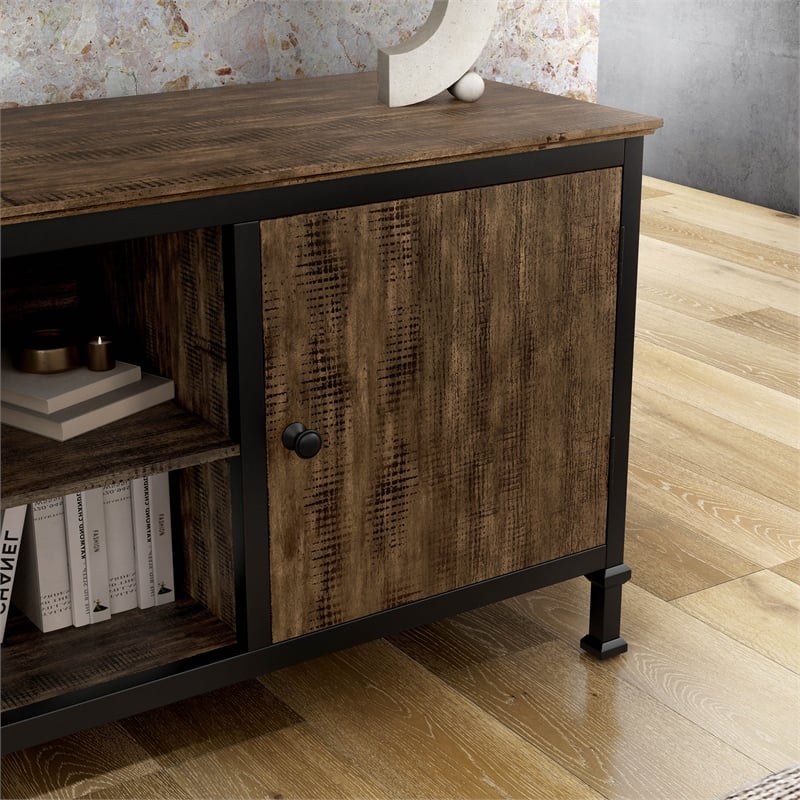 Furniture of America Ronda Industrial Wood 60-Inch TV Stand in Weathered Oak