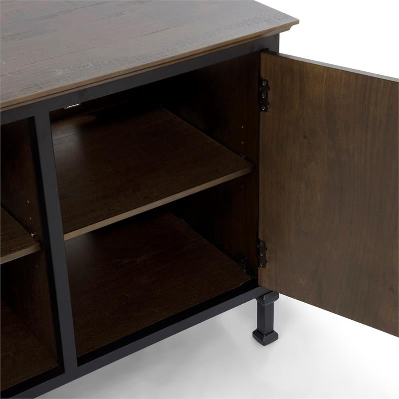 Furniture of America Ronda Industrial Wood 60-Inch TV Stand in Weathered Oak
