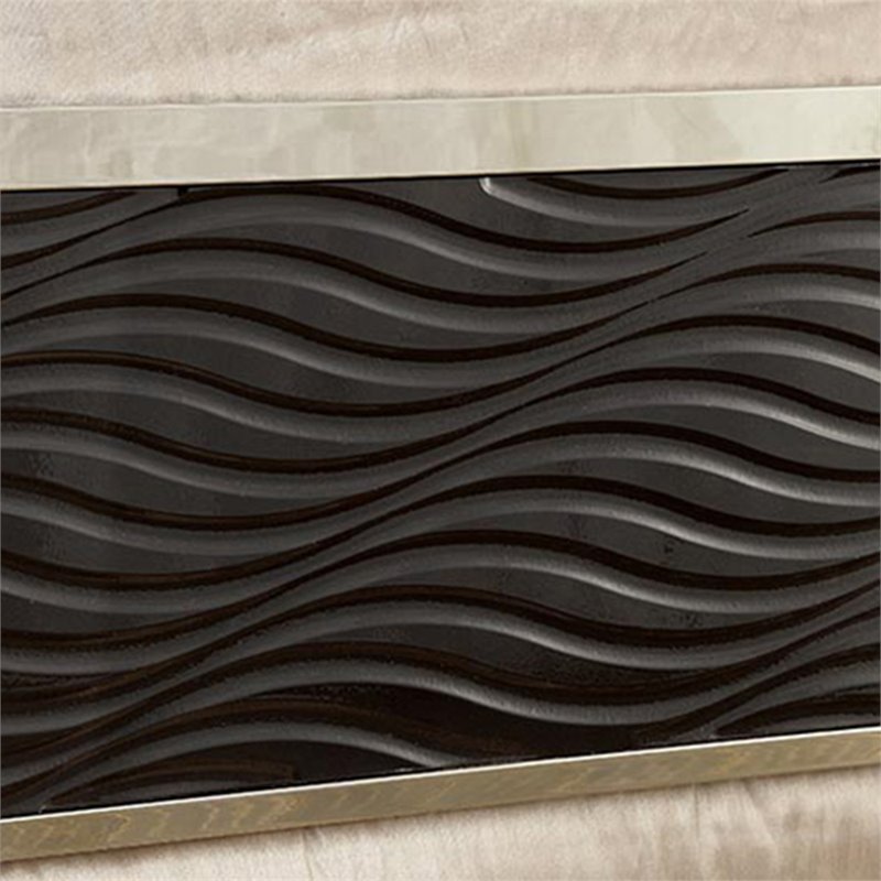 Furniture of America Cepher Faux Leather Full/Queen Spindle Headboard in Black