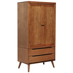 furniture of america belkor mid-century solid wood armoire