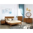 Furniture of America Belkor Solid Wood Full Platform Bed in Oak