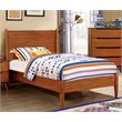 Furniture of America Belkor Solid Wood Twin Platform Bed in Oak
