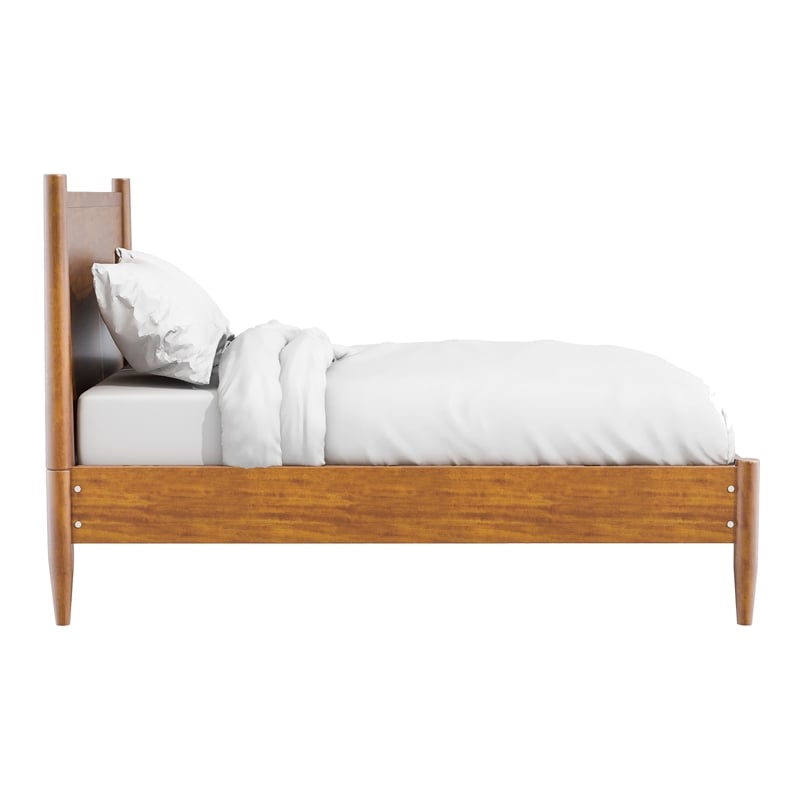 Furniture of America Belkor Solid Wood Twin Platform Bed in Oak