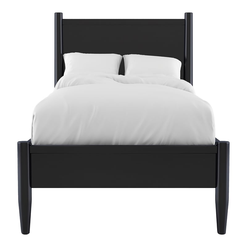Furniture of America Belkor Solid Wood Twin Platform Bed in Black