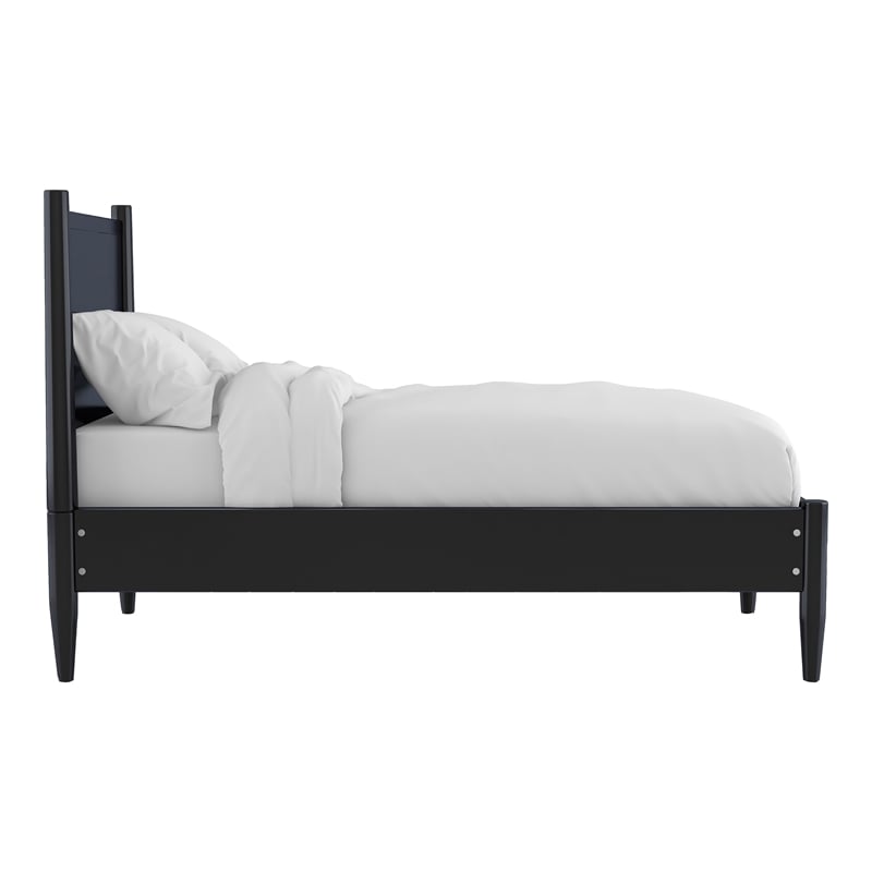 Furniture of America Belkor Solid Wood Twin Platform Bed in Black