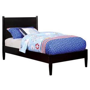 Furniture of America Belkor Solid Wood Twin Platform Bed in Black