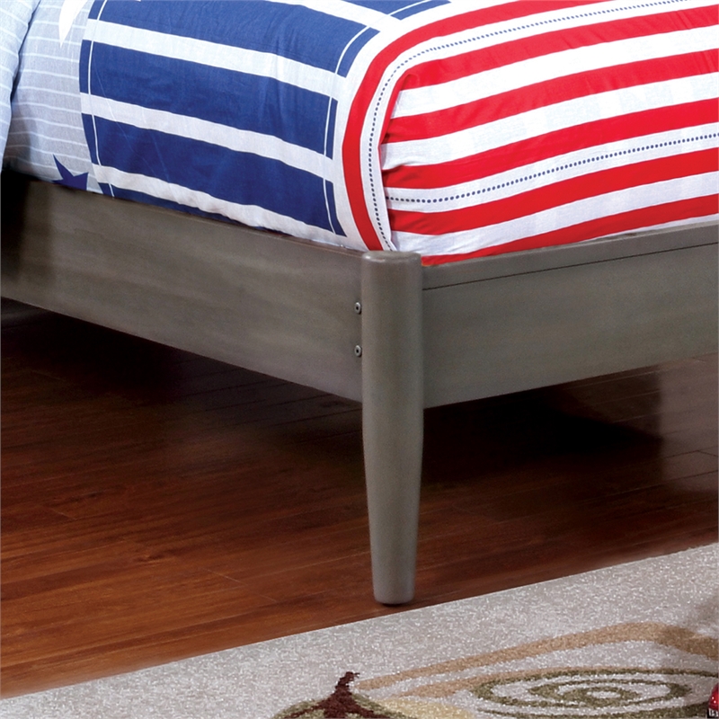 Furniture of America Belkor Solid Wood Twin Platform Bed in Gray