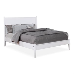 Furniture of America Belkor Solid Wood Full Platform Bed in White