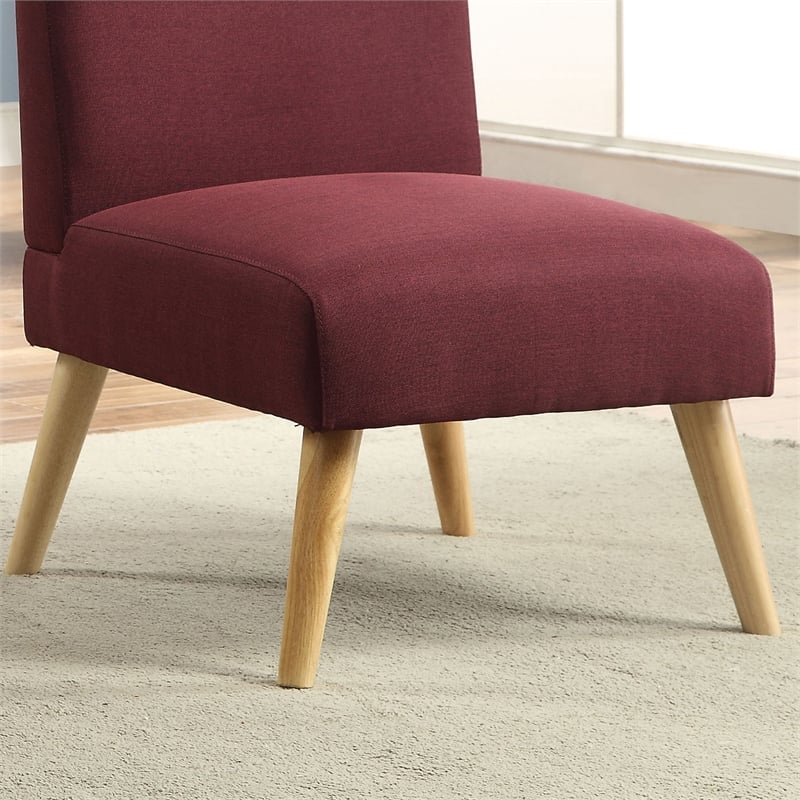 Furniture of America Lohen Fabric Upholstered Armless Chair in Purple