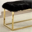 Furniture of America Saxton Contemporary Fabric Padded Long Bench in Black