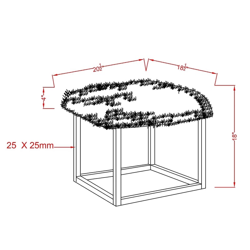 Furniture of America Saxton Contemporary Fabric Padded Short Bench in Black
