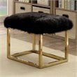 Furniture of America Saxton Contemporary Fabric Padded Short Bench in Black