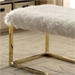 Furniture of America Saxton Contemporary Fabric Padded Long Bench in White