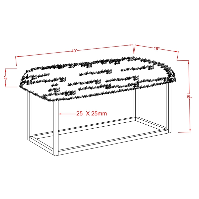 Furniture of America Saxton Contemporary Fabric Padded Long Bench in White