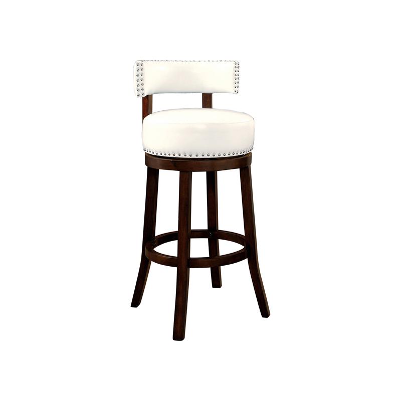 Faux Leather Bar Stool, 24 Inch White Bar Stools