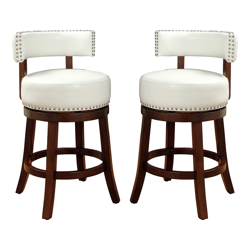 America Tendel Faux Leather 24 Inch, 24 Inch White Leather Bar Stools