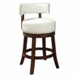 Furniture of America Tendel Faux Leather 24-inch Bar Stool in White (Set of 2)