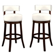 Furniture of America Tendel Faux Leather 29-inch Bar Stool in White (Set of 2)