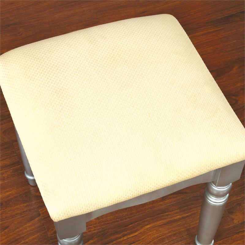 Furniture of America Tamarah Wood 3-Piece Bedroom Vanity Set in Silver