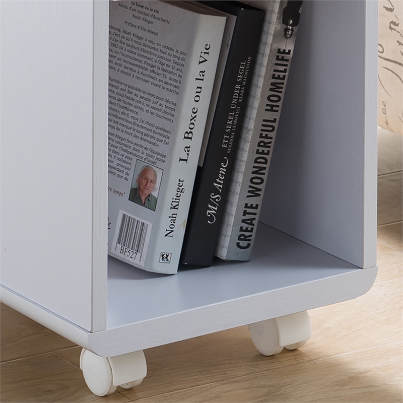 Furniture of America Grayso Engineered Wood 1-Drawer End Table in White