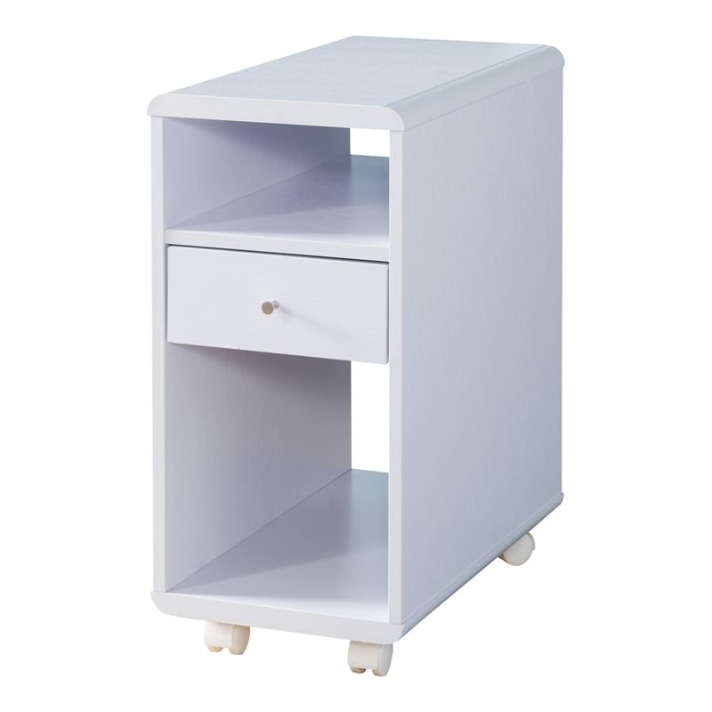 Furniture of America Grayso Engineered Wood 1-Drawer End Table in White