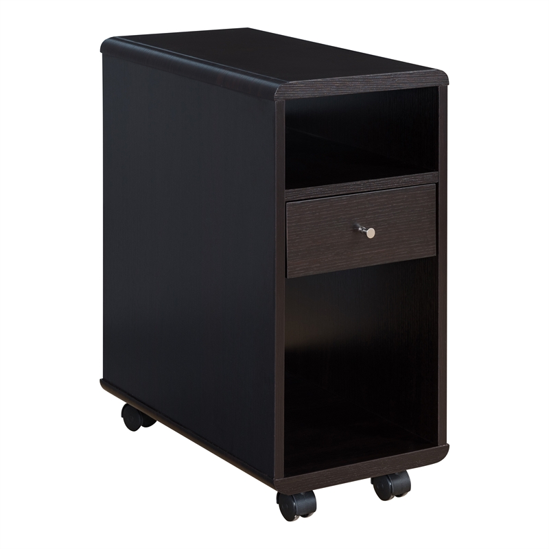 Furniture of America Grayso Engineered Wood 1-Drawer End Table in Cappuccino