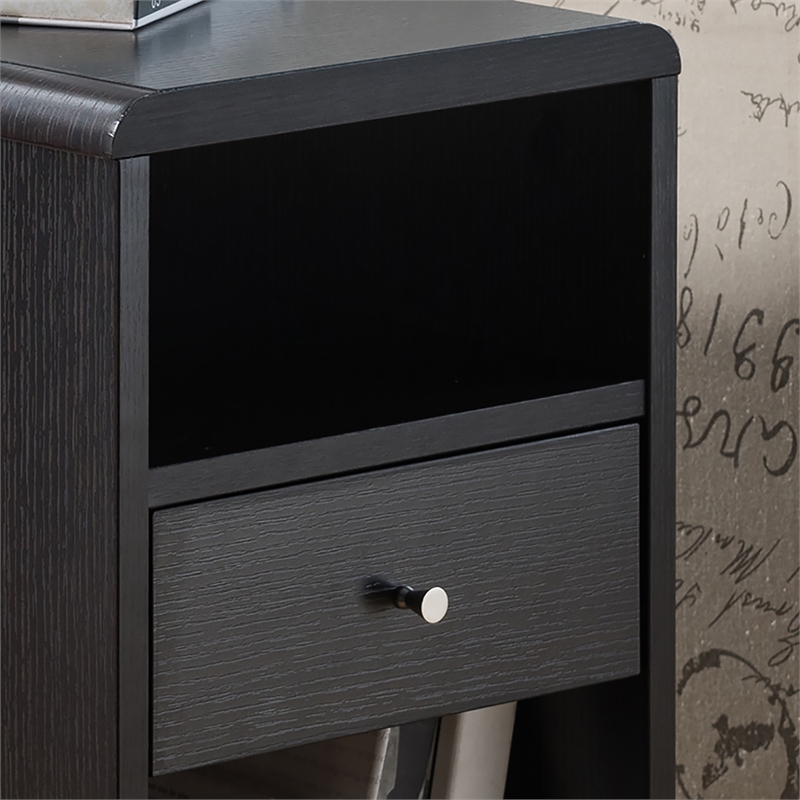 Furniture of America Grayso Engineered Wood 1-Drawer End Table in Cappuccino