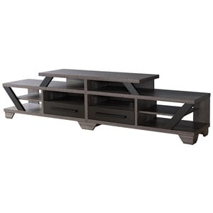 furniture of america dixon rustic wood 82-inch tv stand in distressed gray
