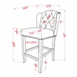 Furniture of America Sinuata Fabric Light Gray Wingback Counter Chair (Set of 2)