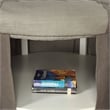 Furniture of America Amalie Transitional Fabric Round Storage Ottoman in Gray