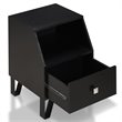 Furniture of America Jilah Modern Wood Storage End Table in Black