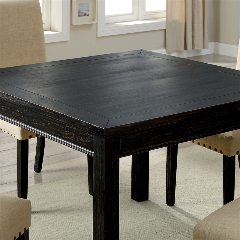 Furniture of America Delilah Wood 5-piece Counter Height Dining Set in Black