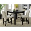 Furniture of America Delilah Wood 5-piece Counter Height Dining Set in Black