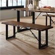 Furniture of America Elsbeth Wood Striking Geometric Legs Dining Bench in Walnut