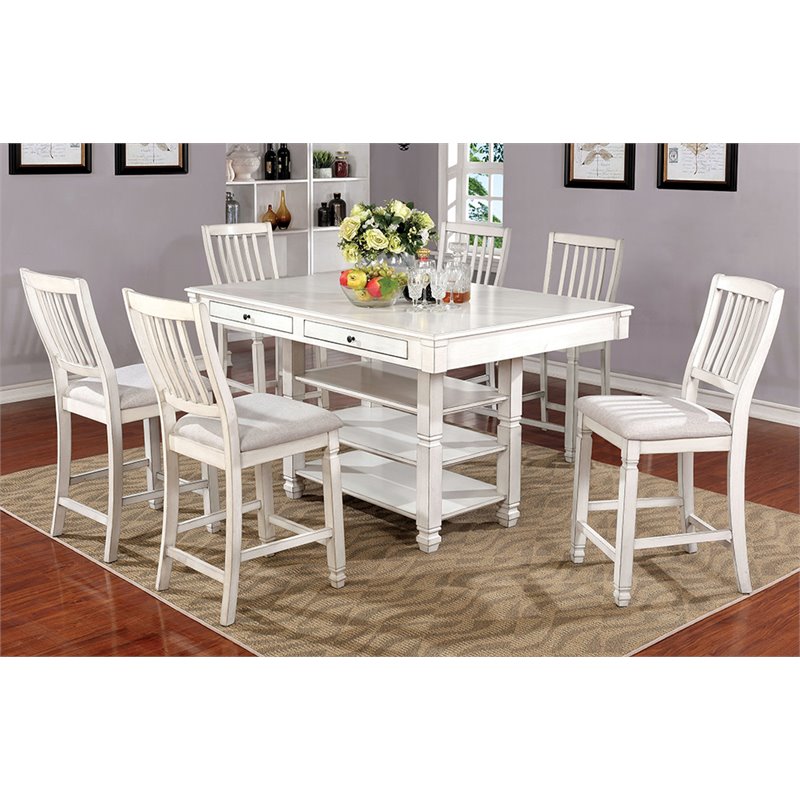 Furniture Of America Sonora 7 Piece Counter Height Dining Set