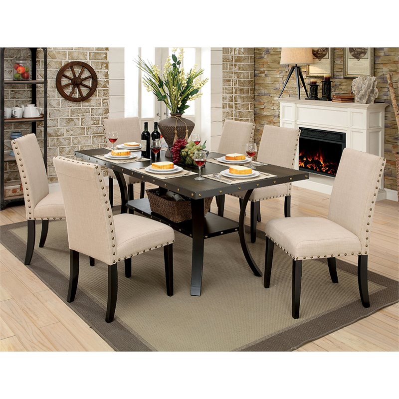 Furniture Of America Boelin Dining Table In Light Walnut Furniture Of America Boelin Dining Table In Light Walnut