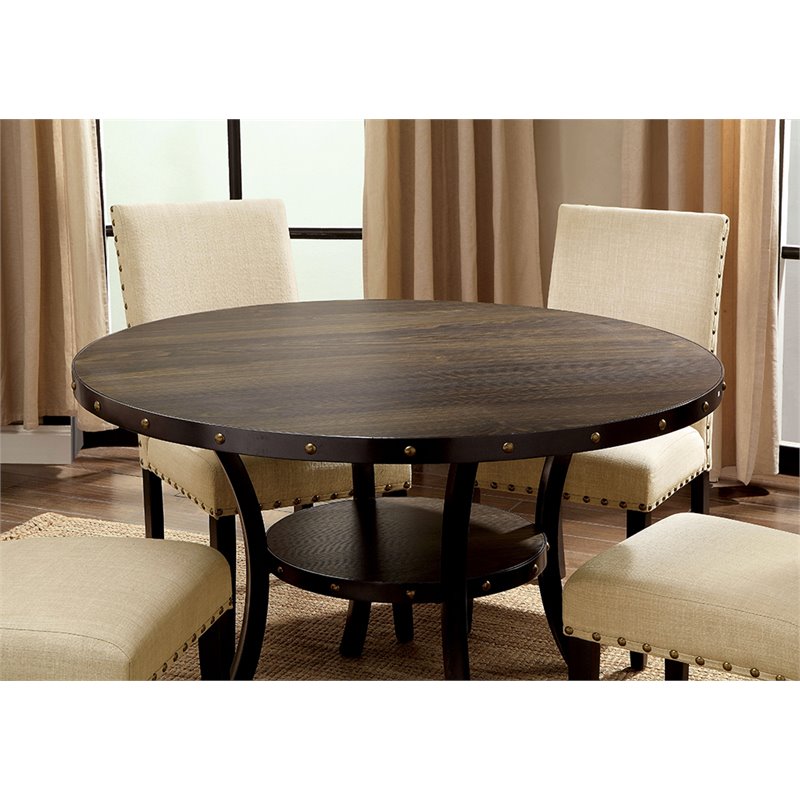 Furniture Of America Boelin Round Dining Table In Light Walnut Idf Furniture Of America Boelin Round Dining Table In Light Walnut