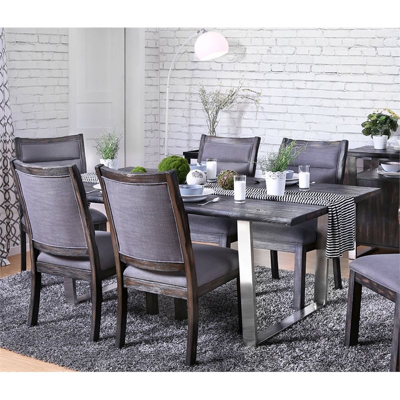 Furniture Of America Elzene Rustic Wooden Dining Table In Gray
