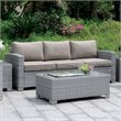 Furniture of America Condor Contemporary Wicker / Rattan Patio Sofa in Gray
