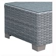 Furniture of America Condor Rattan Glass Top Patio Coffee Table in Gray