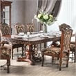 Furniture of America Traditional Eleanora Wood Pedestal Dining Table in Cherry