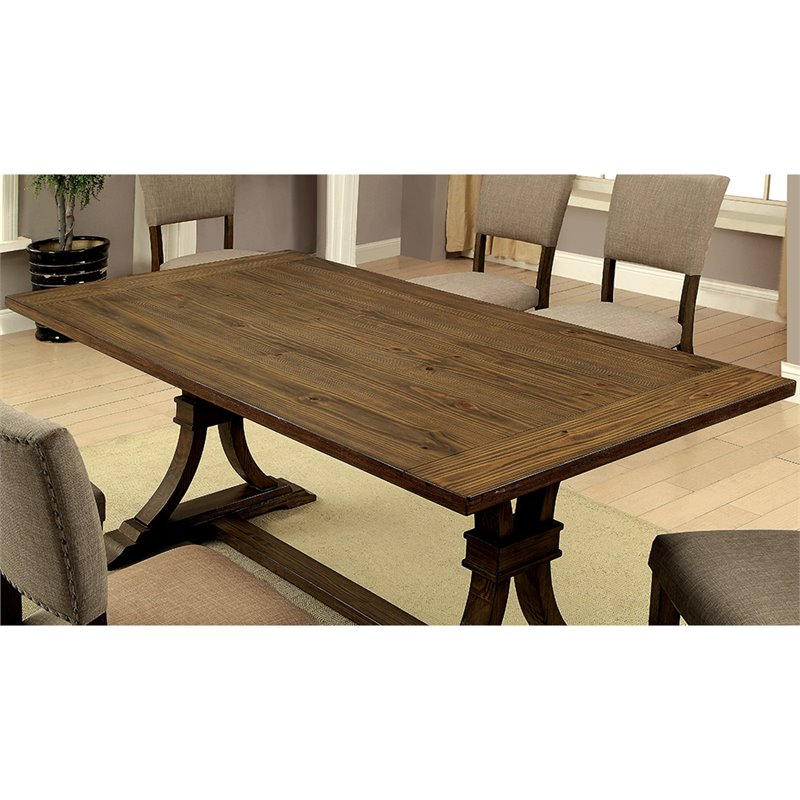 Furniture Of America Norbu Extendable Dining Table In Rustic Oak Furniture Of America Norbu Extendable Dining Table In Rustic Oak