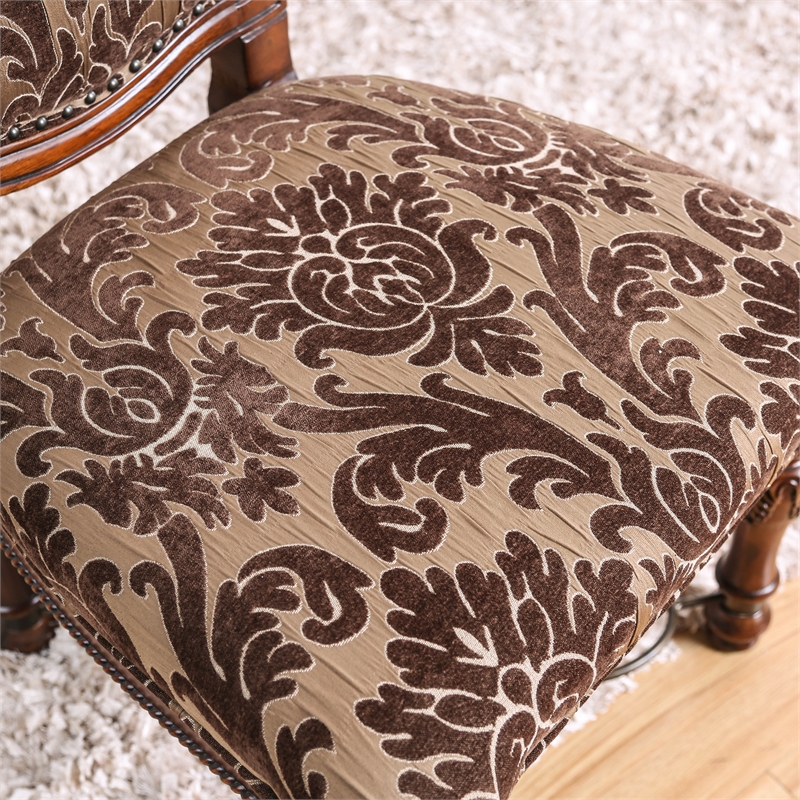 Furniture of America Eleanora Wood Dining Side Chair in Brown Cherry (Set of 2)