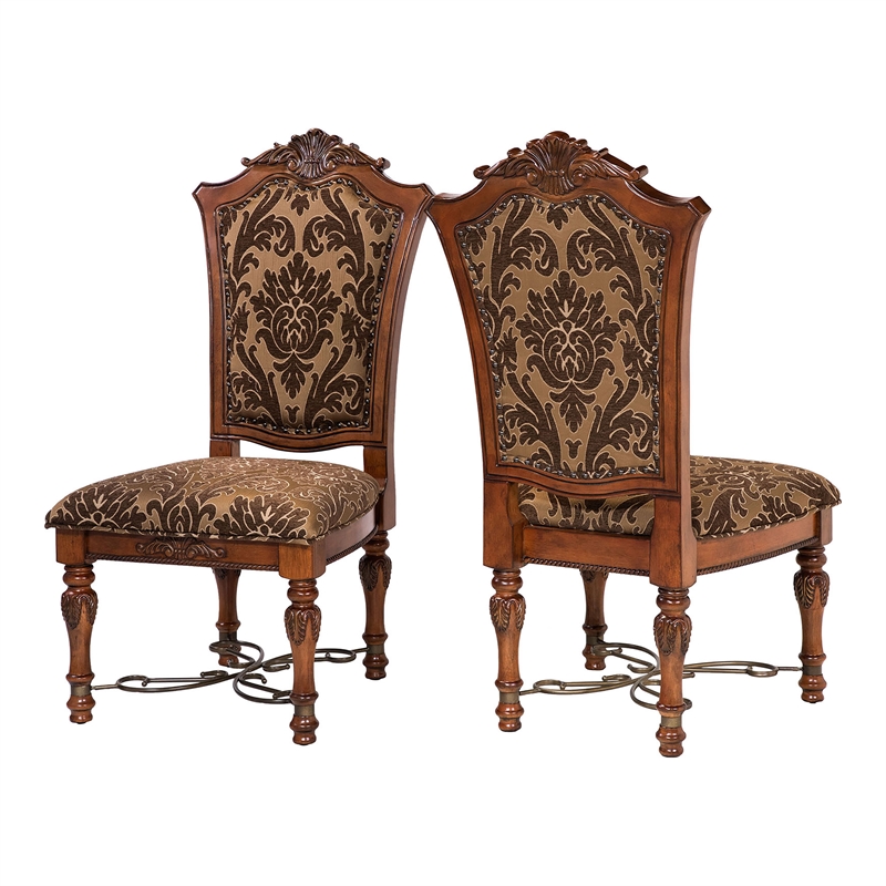Furniture of America Eleanora Wood Dining Side Chair in Brown Cherry (Set of 2)