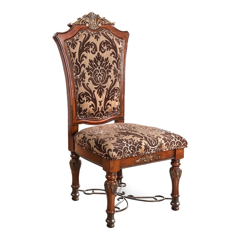 Furniture of America Eleanora Wood Dining Side Chair in Brown Cherry (Set of 2)
